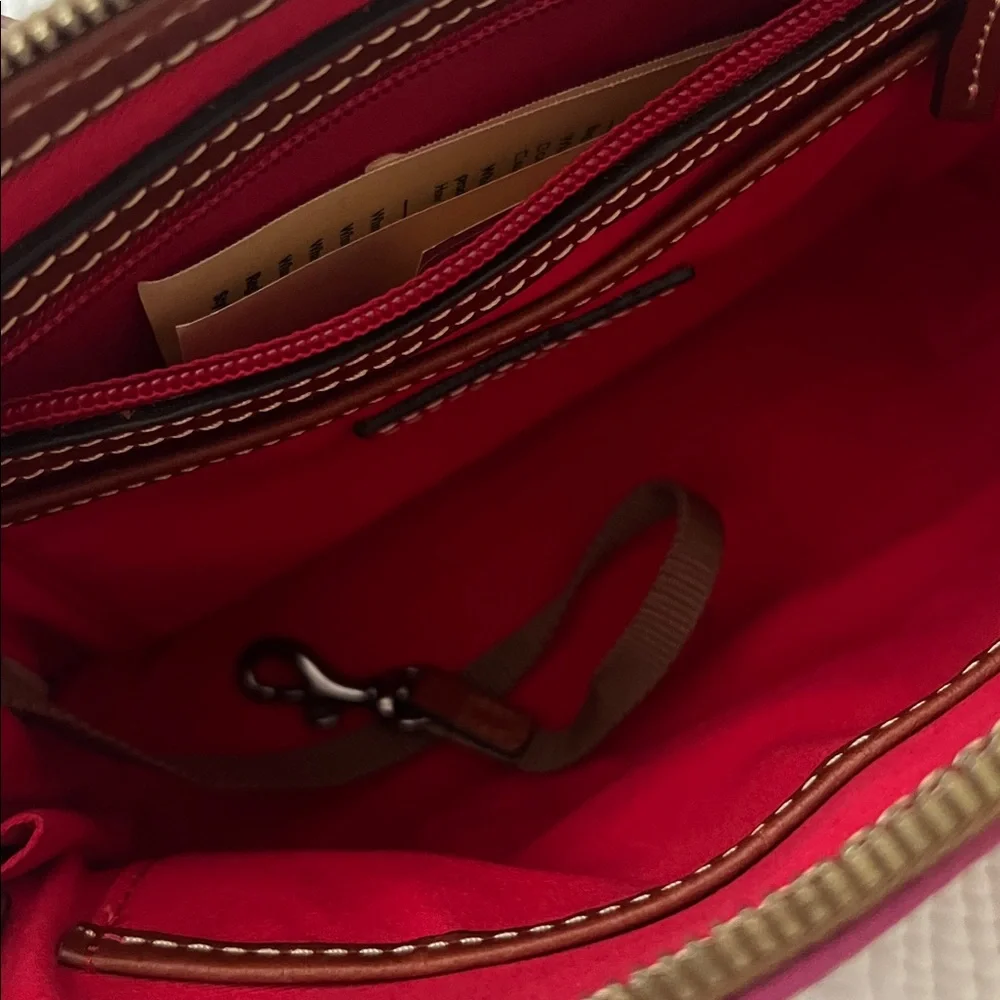 Dooney & Bourke Fuchsia and Brown Satchel - Picture 6 of 9